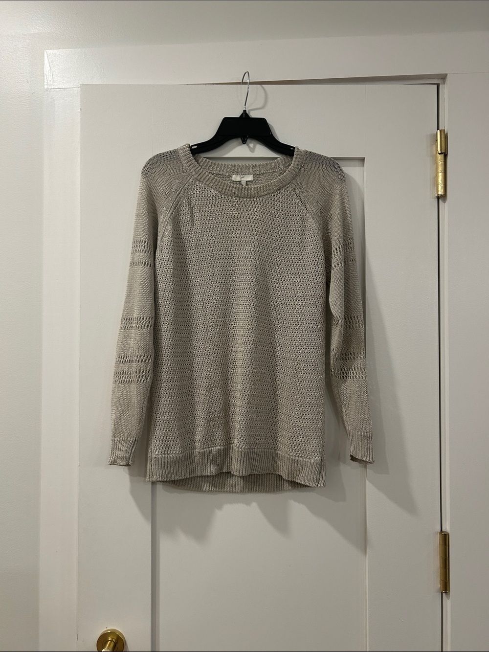 Joie Beige Linen Sweater, Size Large